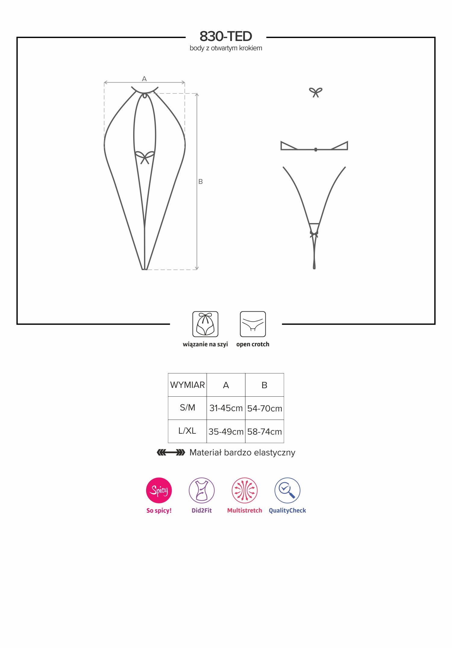 Obsessive. Damen Dessous Reizwäsche Body Teddy in schwarz teiltransparent mit Netz und Spitze Neckholder