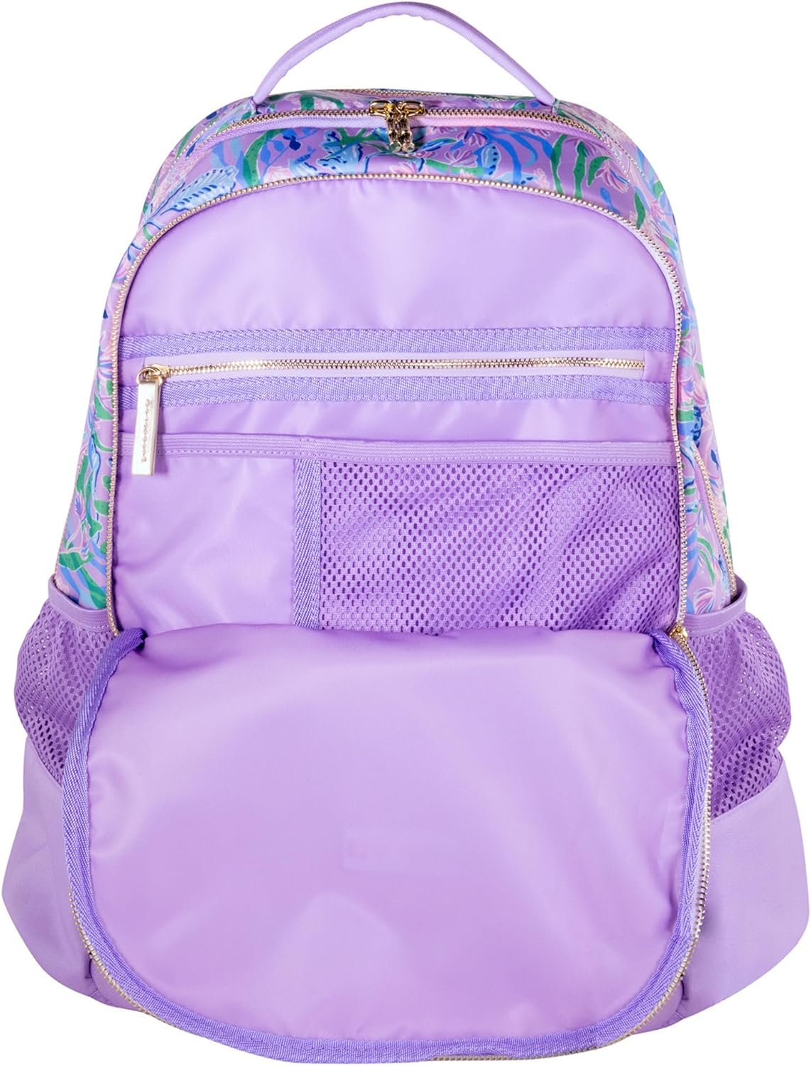 Lilly Pulitzer Large Backpack with Pockets, Adjustable Strap, and Handle, Large Bookbag for Work and Travel, Secret Escape