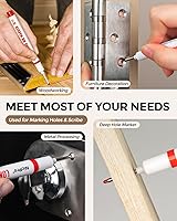 Vista 6 de Nicpro 8 rotuladores de punta larga, marcadores de agujero profundo de 0.78 pulgadas, marcadores de construcción de secado rápido e impermeables