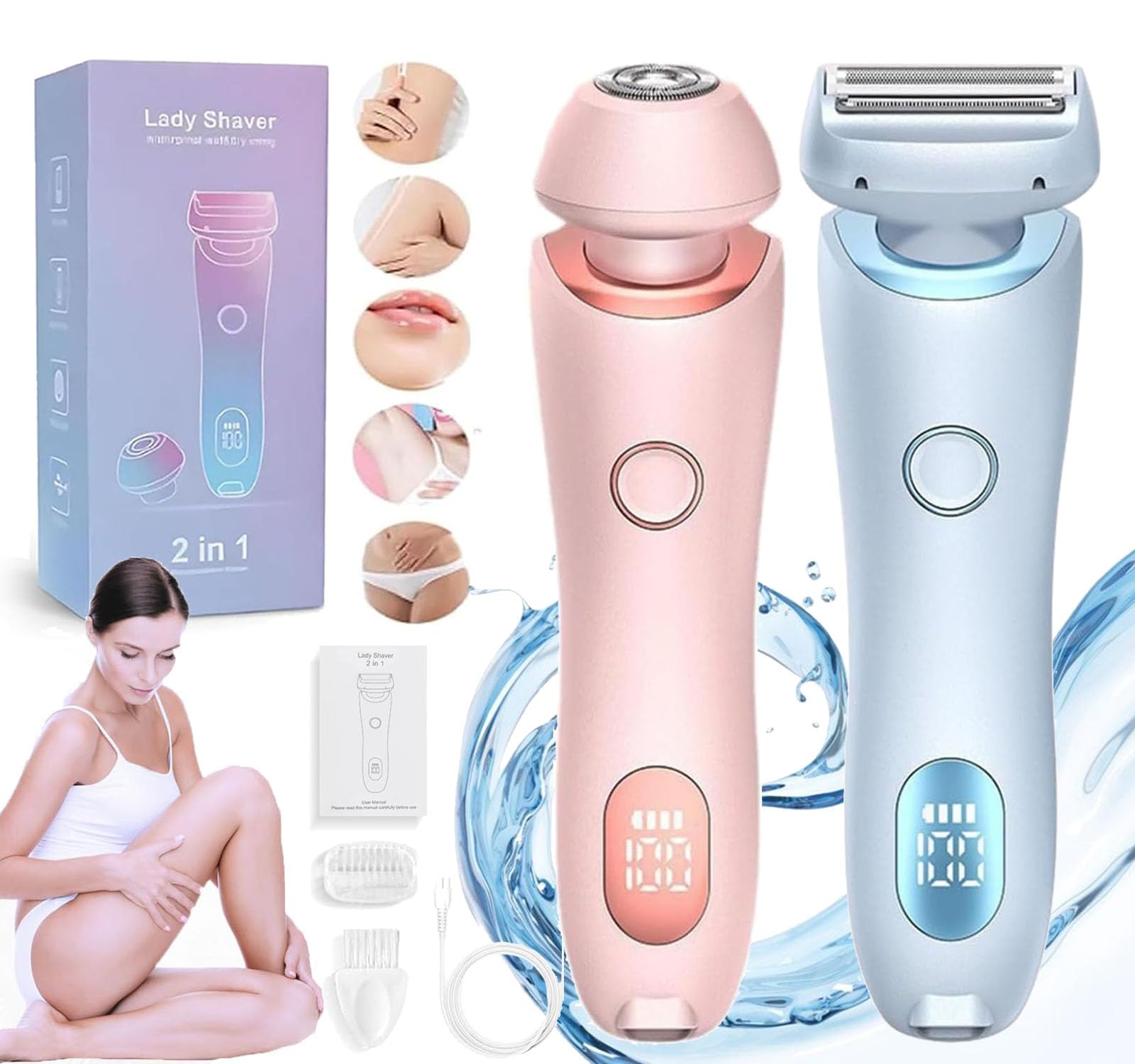 Amazon | デュアルヘッドシェーバー 女性用デュアルヘッド電気