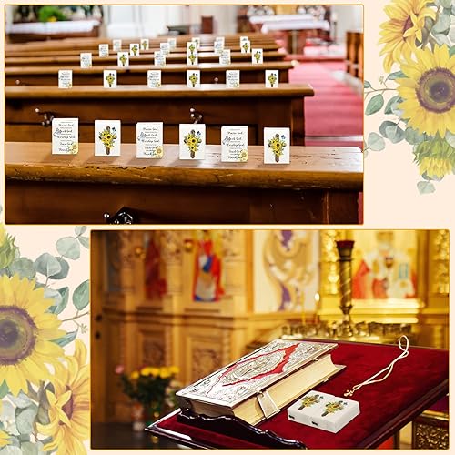 Miniatura 7 de Outus Paquete de 100 pañuelos de bolsillo cristianos a granel, paquetes de pañuelos individuales mini faciales de 3 capas para funeral, boda,