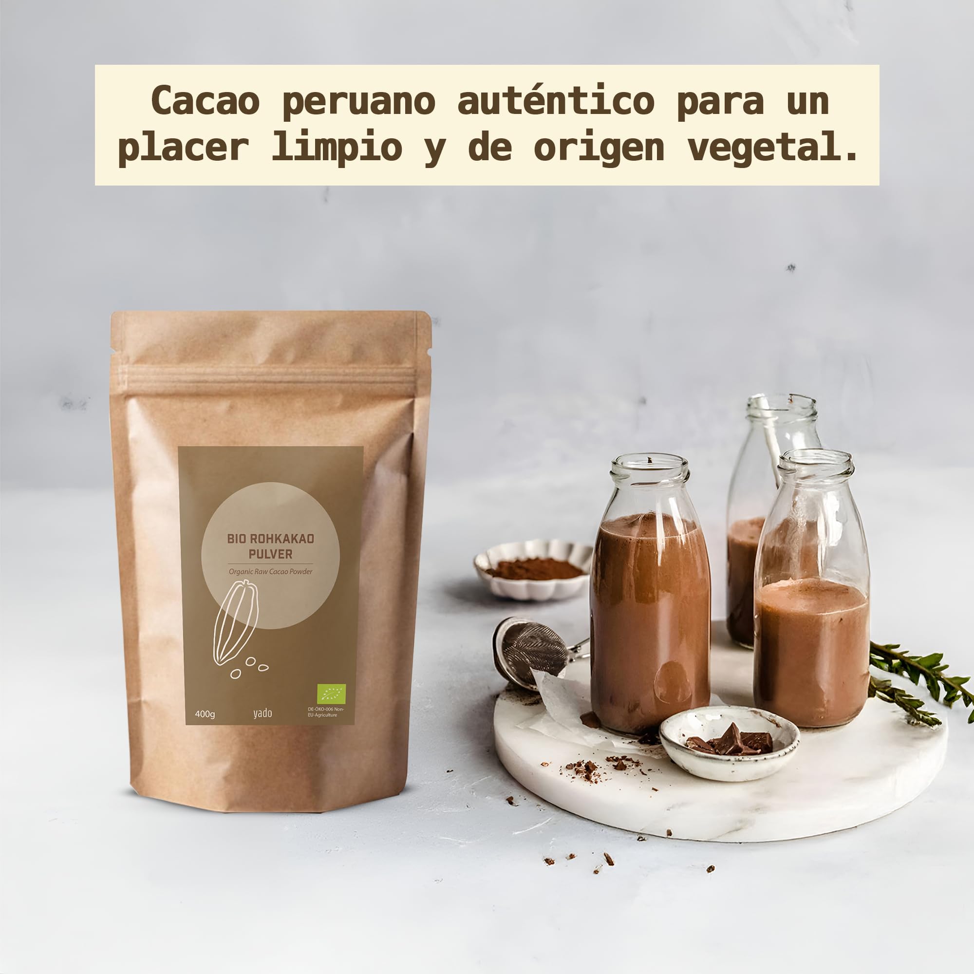 ROHKAKAO | 100% Theobroma cacao puro de Perú | Ecológico - Orgánico | Crudo | yado (1000 g)