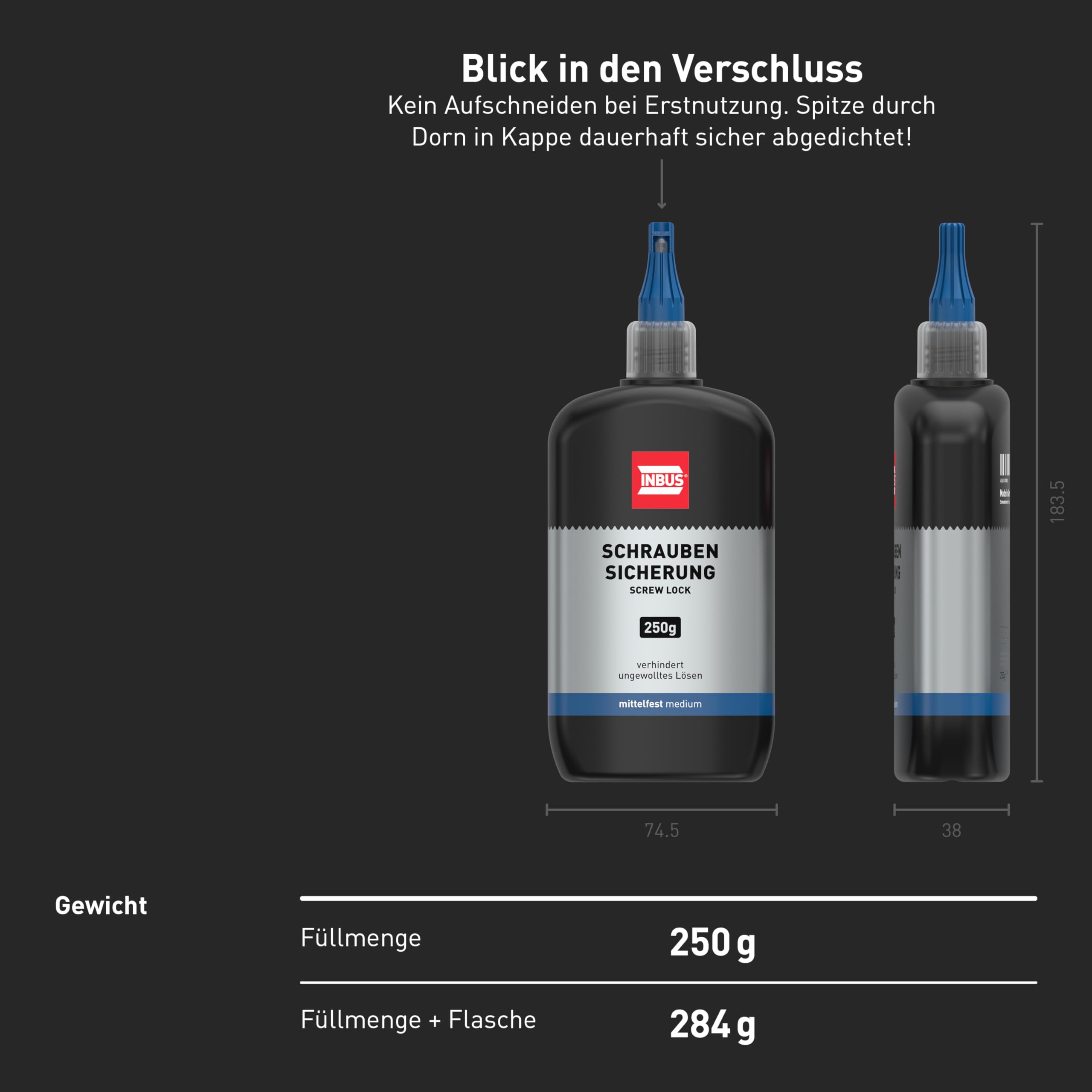 INBUS® Schraubensicherung mittelfest, 250g (F-79560)