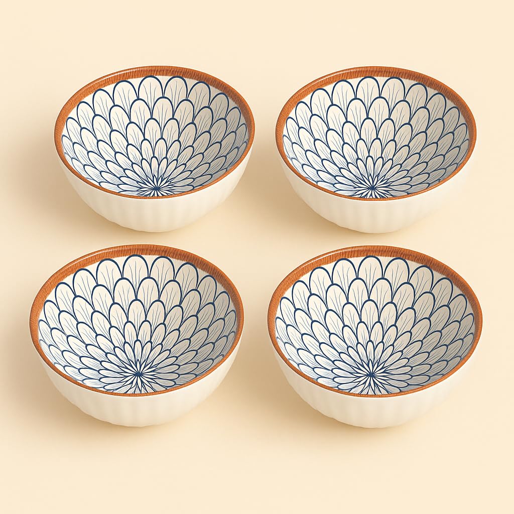 Buy YELONA Ceramic Bowls Set of 4 | 300ml Japanese Style Rice