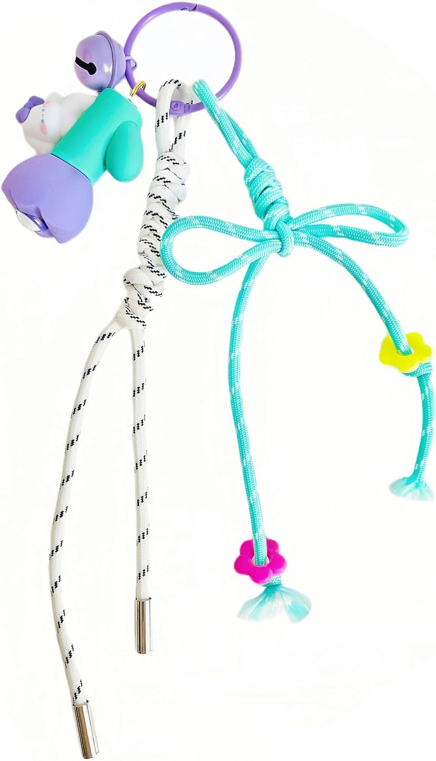 Flashlights Bag Charm, Cute Keychain, Hand-Woven Nylon Rope Key Chain, Aesthetic Keychain, Bag Accessories Charms for Handbag Backpack