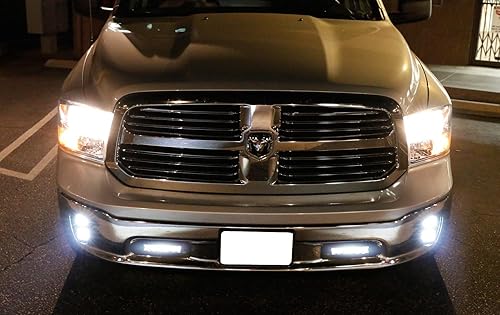 Miniatura 7 de iJDMTOY Kit de luces antiniebla LED de xenón Mini-SR color blanco compatible con Dodge RAM 1500 2011-18, incluye (2) barras de luz LED blancas de 30