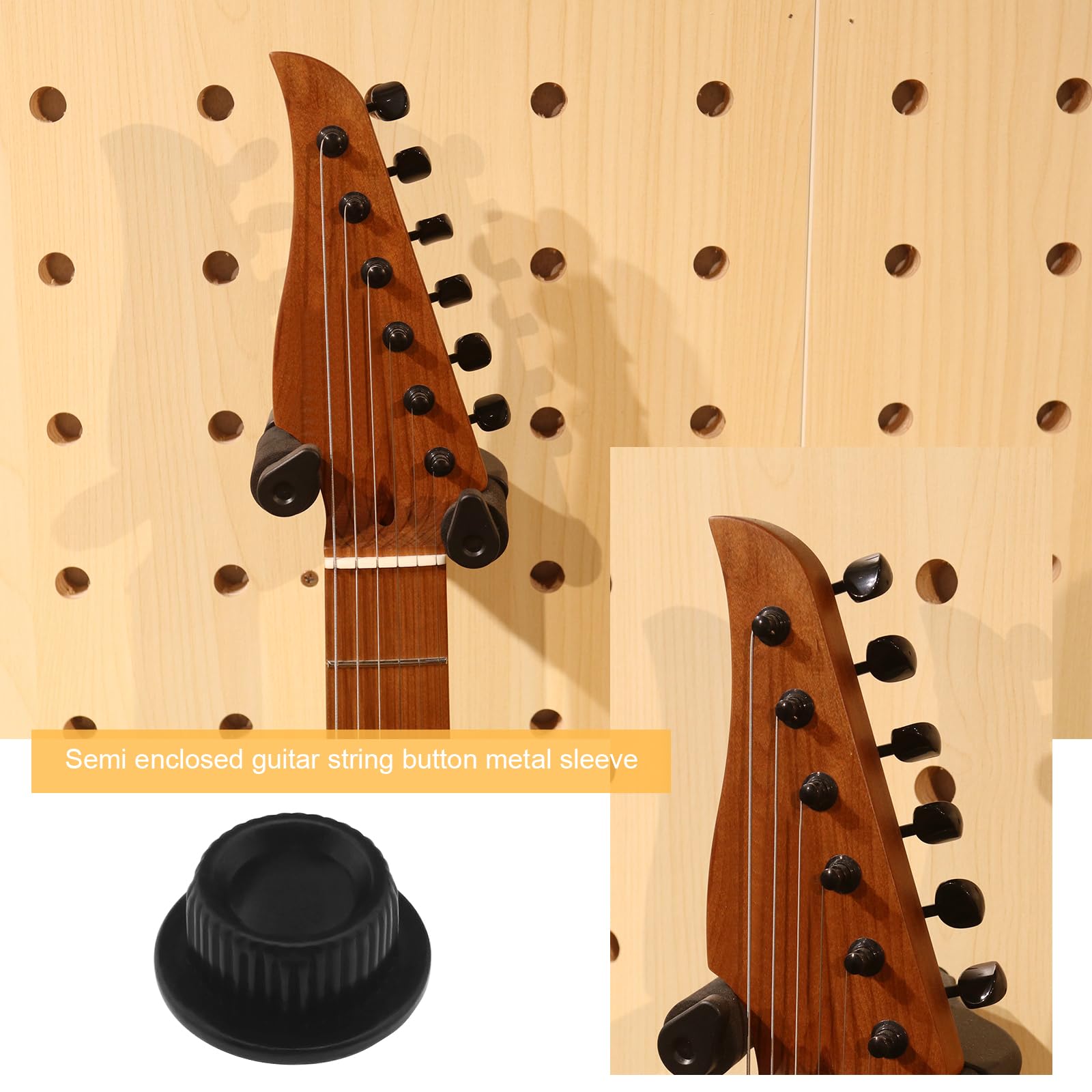 6 Puntali Per Corde Chitarra - Manicotti Metallici Semi-Chiusi, Accordatori Argento - Foto 12