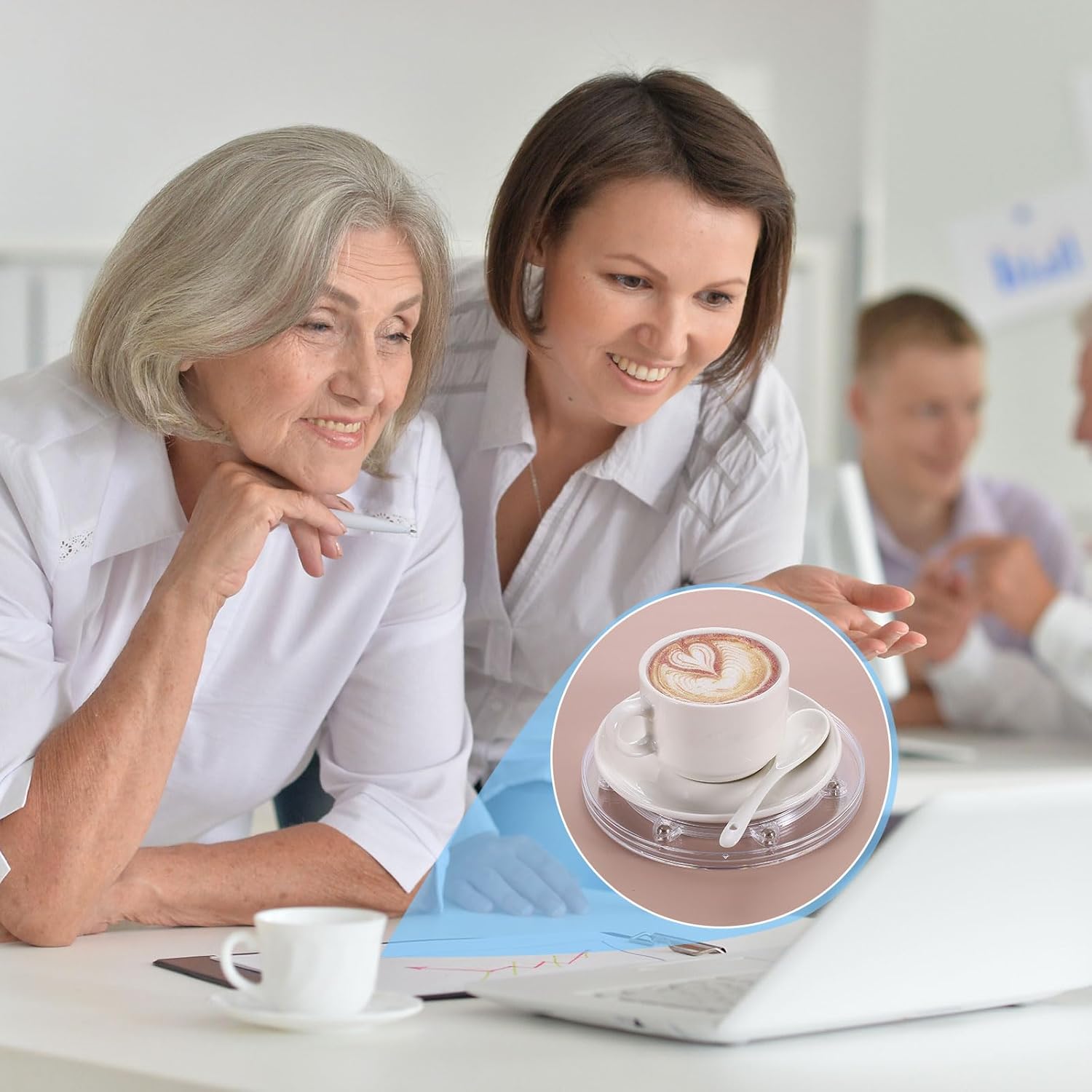 uxcell 2Pcs Acrylic Lazy Susan Turntable, 10 Inch Clear Turntable Organizer Ball Bearing 360 Degree Ring Rotating Tray for Spice Rack Table Cake Kitchen Pantry Decorating Bathrooms