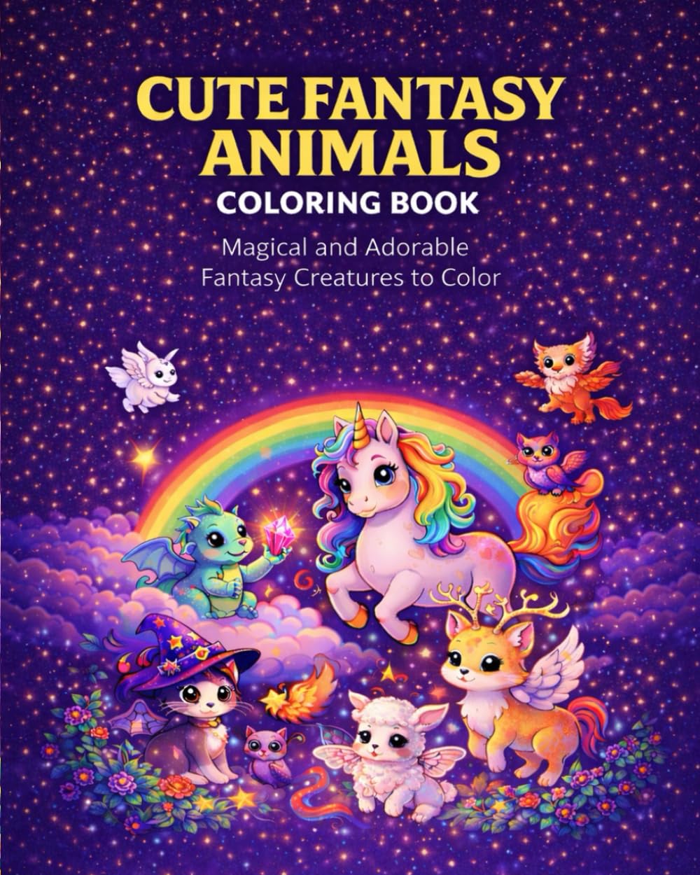Cute Fantasy Animals Coloring Book