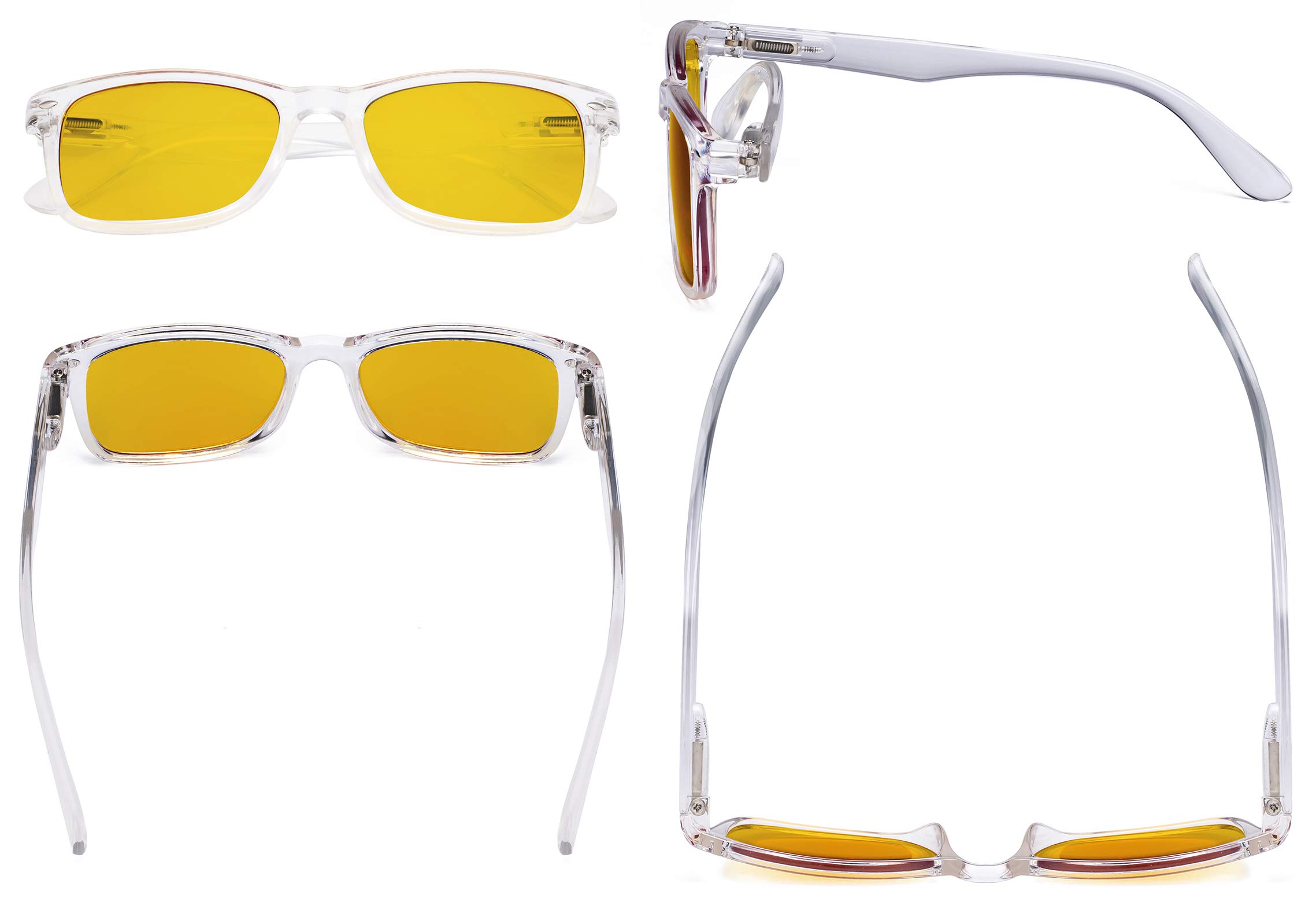 Eyekepper Blue Light Blocking Reading Glasses with Amber Tinted Filter Lens - Anti Glare Anti Reflective Computer Readers - Transparent Frame +0.50 - 3