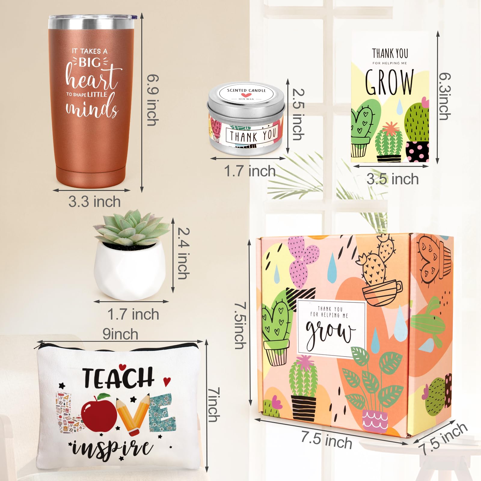 Regalos de agradecimiento para profesores, vaso de vino de 20 onzas para mujeres, regalos de Navidad para profesores, ideas de regalos únicos de estudiantes, caja de regalo de agradecimiento para