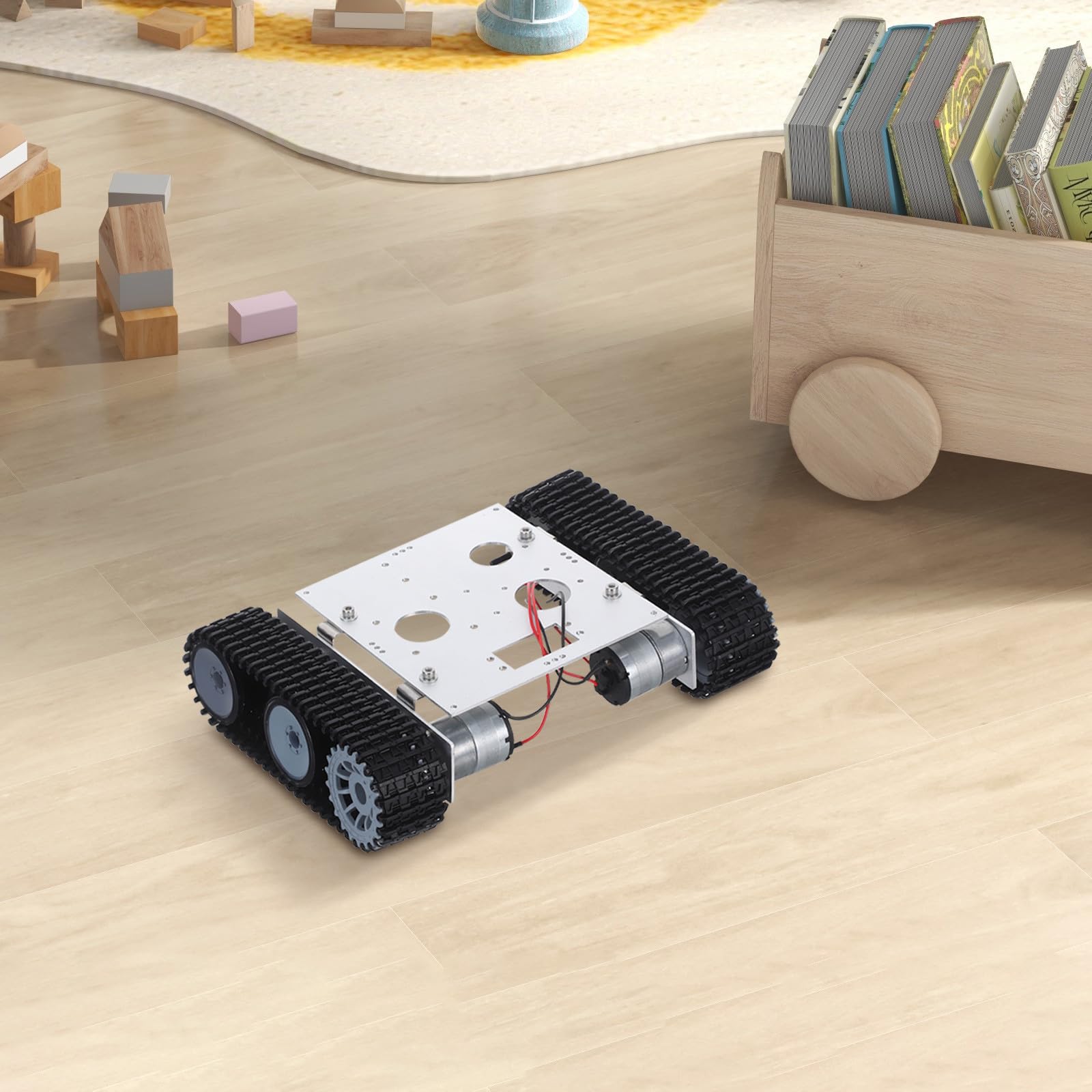 BESPORTBLE Chasis de Robot Tanque: Plataforma de chasis de Coche Robot con Motor de - Proyectos científicos Stem RC - Robótica DIY - Ruedas móviles - Accesorios de ensamblaje