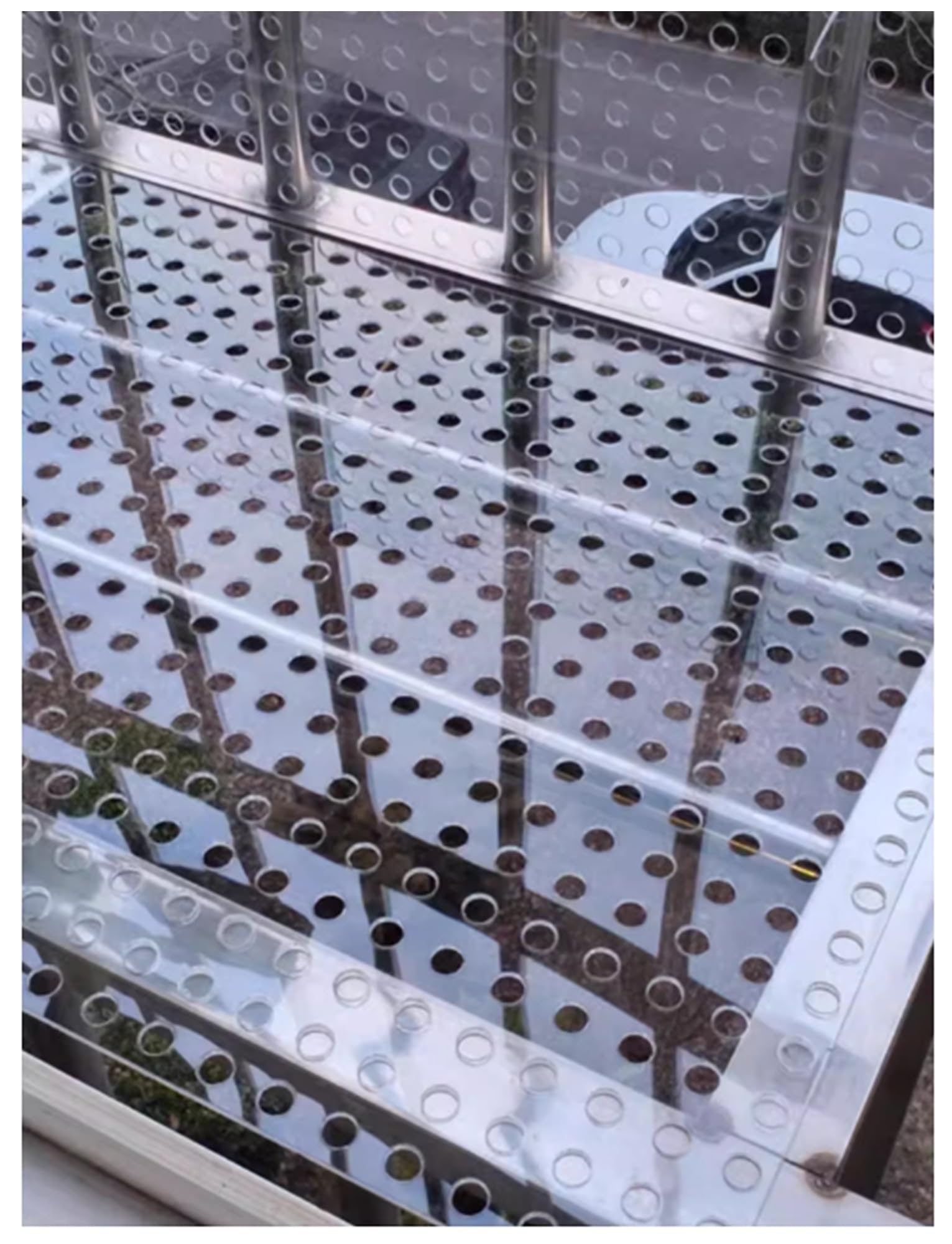 Foro for lastre acriliche perforate con piastra in rete di plastica leggera, for uso interno ed esterno, pannello di ventilazione trasparente(40x110cm)