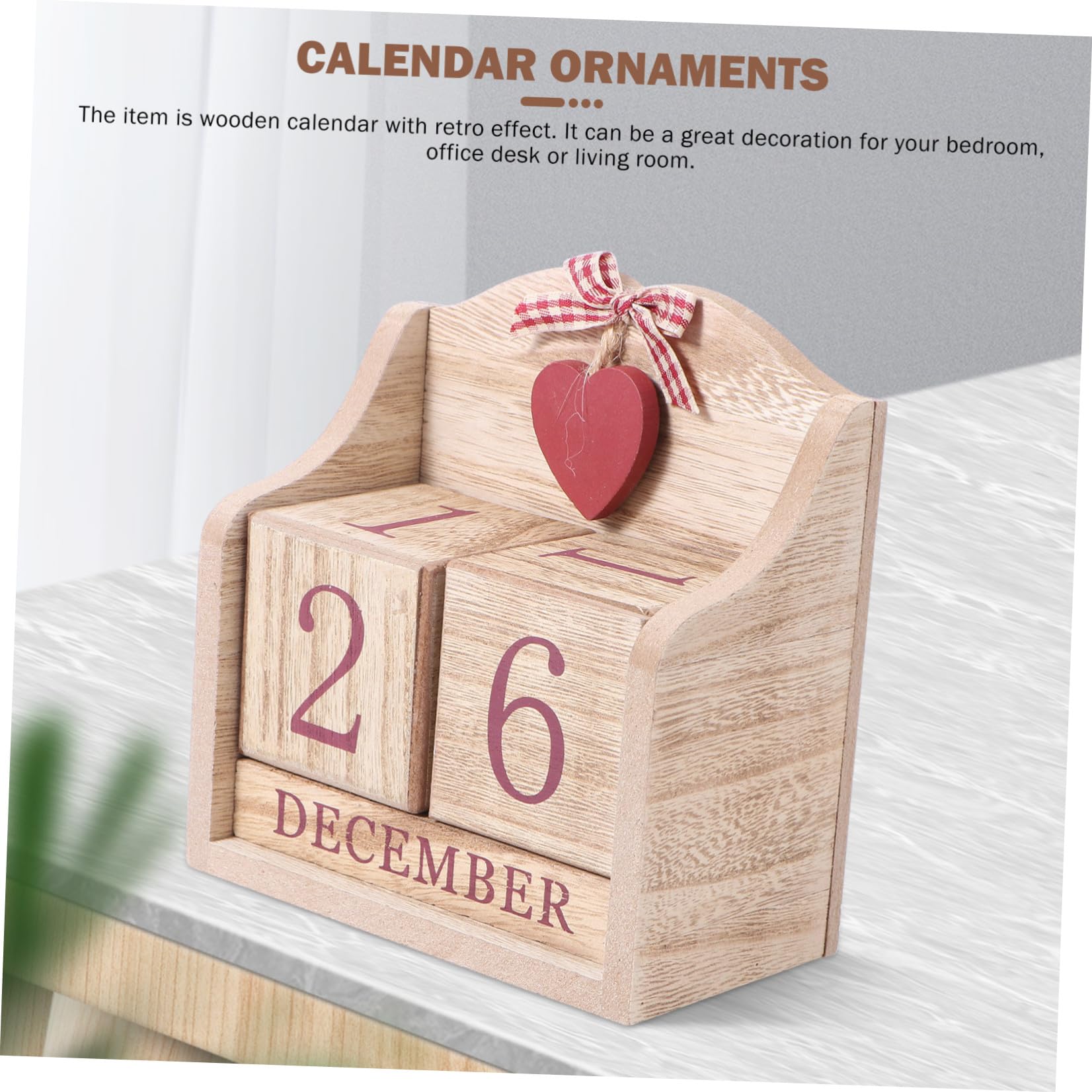 Calendario in Legno Retro Cambio Manuale della Data, Decorazione Unica per Arredamento Camera e Artigianato Casa