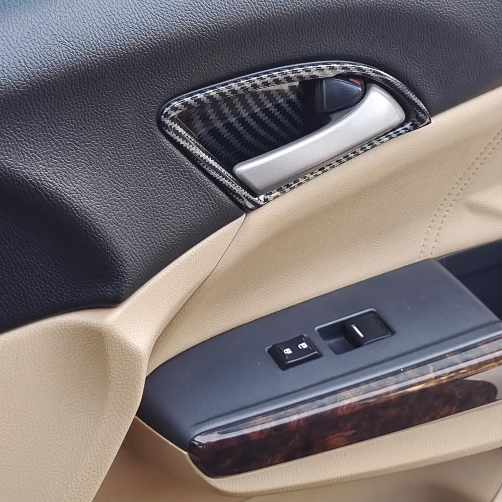 Inside Door Handle Covers Trims Interior Decoration Accessories Fit for Honda Accord 2008 2009 2010 2011 2012 (Carbon Fiber Pattern)