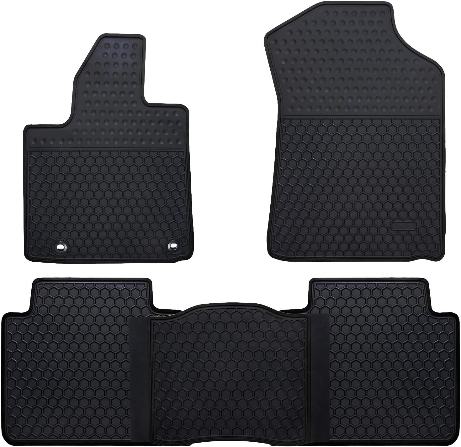 SAN AUTO Floor Mats Custom Fit for 2014-2021 Toyota Tundra CrewMax Cab 1st & 2nd Row Rubber Car Liners All Weather Heavy Duty Odorless Black