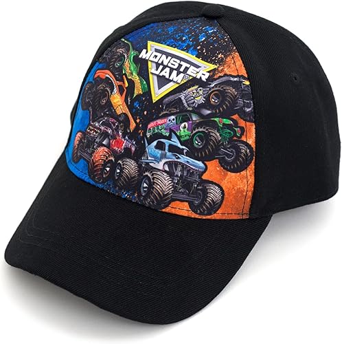 Monster Jam Grave Digger El Toro Loco Megalodon Gorra de béisbol ajustable para adulto, color negro, El Toro Loco, Negro