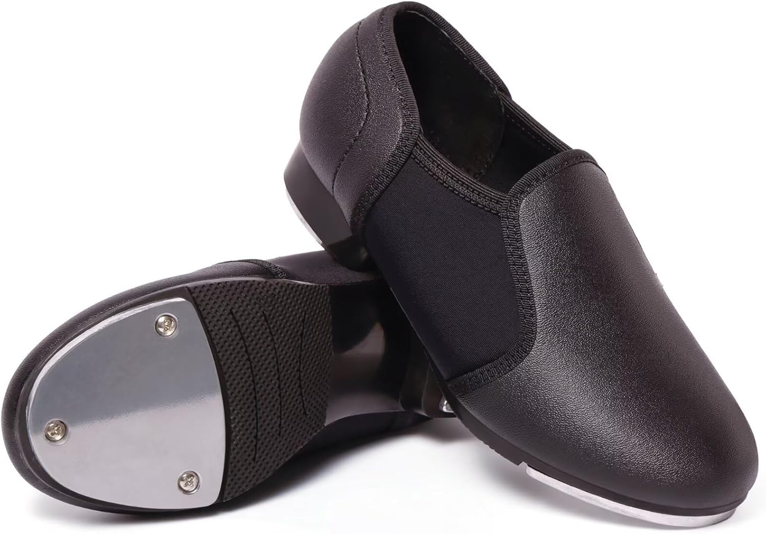 Tap Shoes for Girls and Boys - Slip-On Elastic Design | Non-Skid Sole & Premium PU Leather | Fashion Dance Shoes for Class & Stage Performances - Image 6