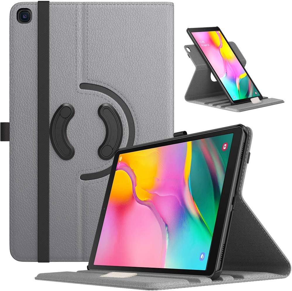 TiMOVO Case for Samsung Galaxy Tab A 10.1 2019(T510/T515), 90 Degree Rotating Stand Leather Protective Cover Swivel Case Fit Galaxy Tab A 10.1 2019, Space Gray
