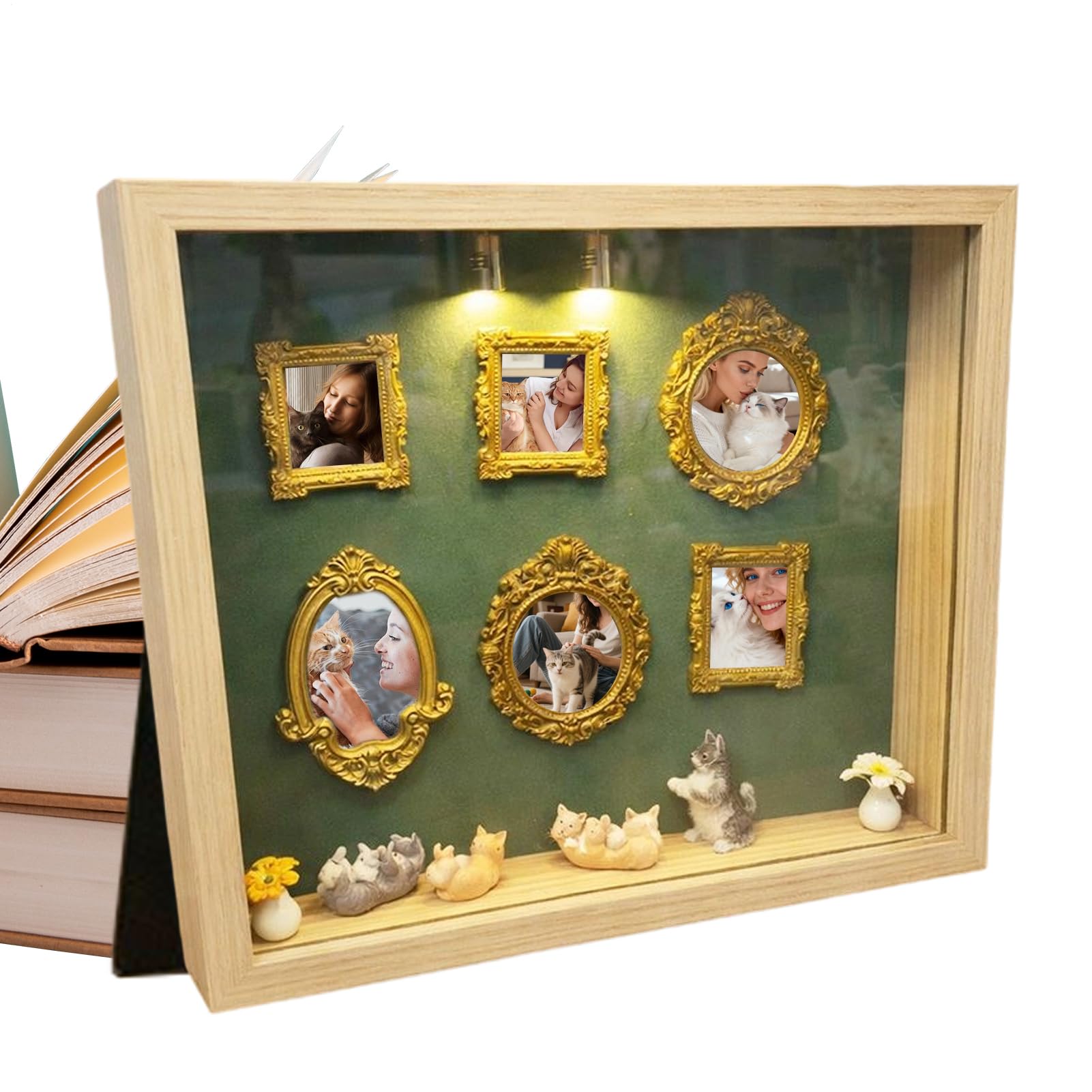 Mini Muzeum Rama na Zdjęcia DIY Dekoracja Biurkowa | Ekspozycyjna Gablota Ramka Pudełko z Sylwetką dla Kolekcjonerów do Domu Biura Sypialni Pokoju Dziecięcego