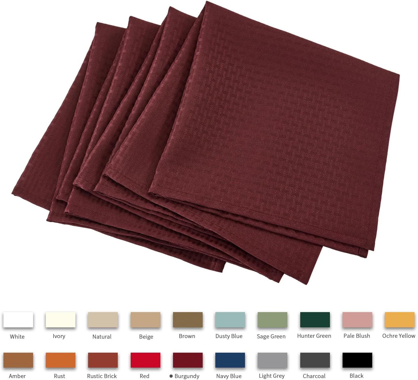 maxmill Cloth Napkins Weaved Texture Pattern Soft Comfortable and Luxury Serviette for Restaurant Family Dinners Weddings Parties and Banquets Set of 4 Pieces, 20 x 20 Inch Burgundy image 4