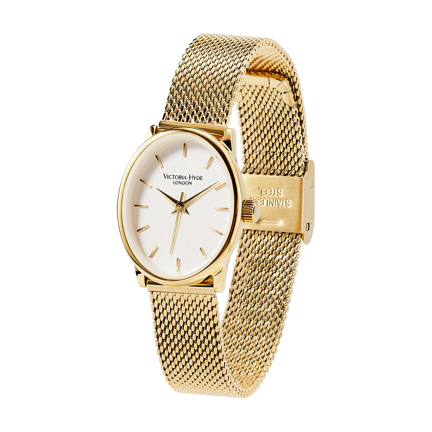 Montre analogique vintage femme maille milanaise acier VICTORIA HYDE chic