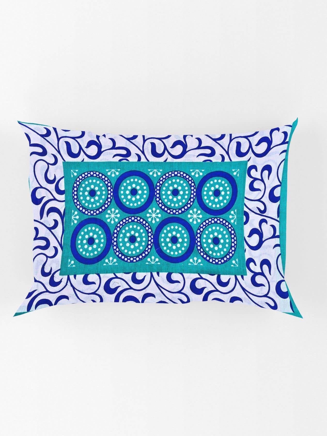 UniqChoice Turquoise Color Rajasthani Traditional Printed 120 TC 100% Cotton Double Bedsheet with 2 Pillow Cover,UCBD105 4