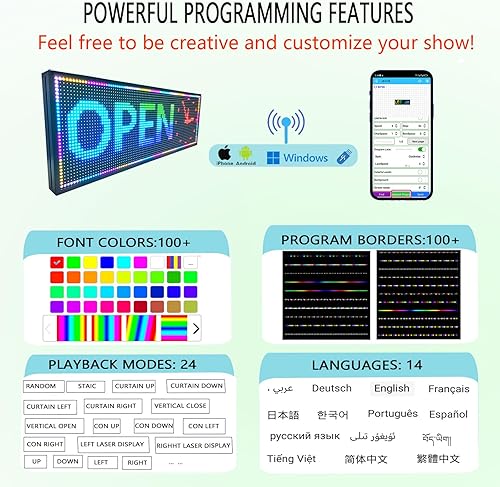 Miniatura 5 de P10 Señales LED a todo color al aire libre Control WIFI con alto brillo de desplazamiento led señal programable para tienda tablero de negocios (39
