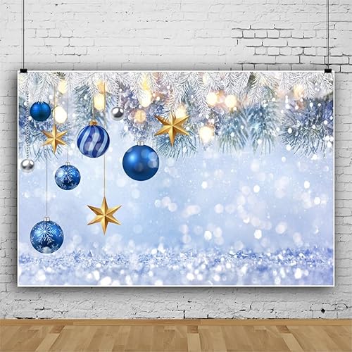 Miniatura 3 de Telón de fondo de Navidad de 6 x 4 pies, copos de nieve de invierno del país de las maravillas, decoración de fiesta de Navidad, suministros Bokeh