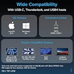 Plugable Thunderbolt 4 Dock for M4 MacBook Air & Pro: 100W Charging Driverless Laptop Docking Station with 4K HDMI Dual Monitor or Single 6K, 6X USB, SD, Ethernet, Thunderbolt Certified (TBT-UDM)