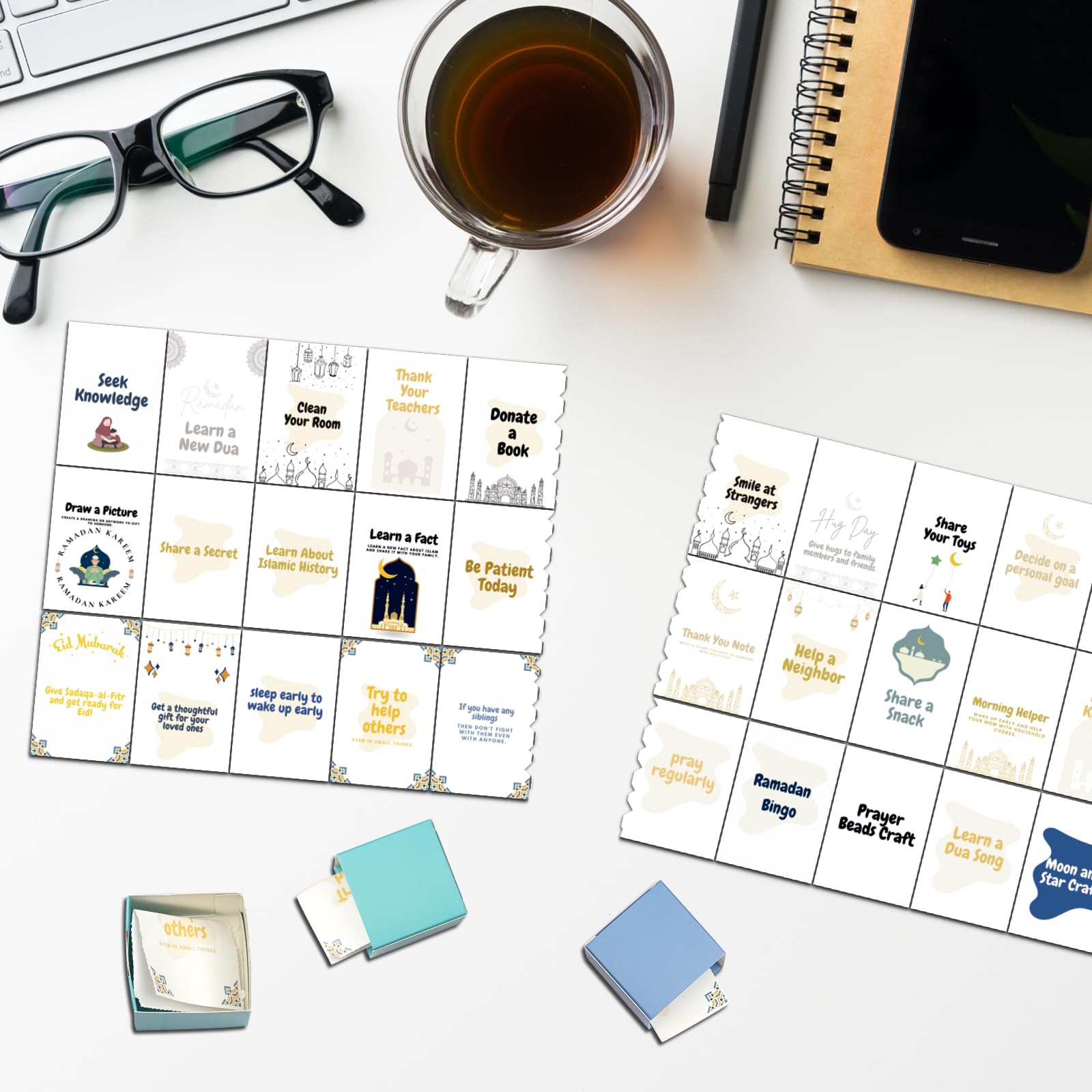Calendrier Ramadan Set - 30 Maisonnettes À Remplir Réutilisables I Calendrier Ramadan Pour