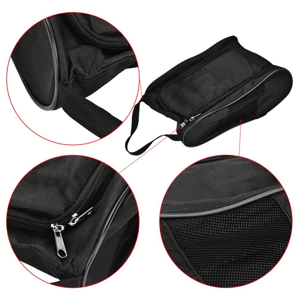 Bolsa de Zapatos de Golf Bolsa de Zapatos con Cremallera Transpirable de Deportivos de Almacenamiento de Golf 2 Colores para Elegir(Negro) Fundas Bolsas