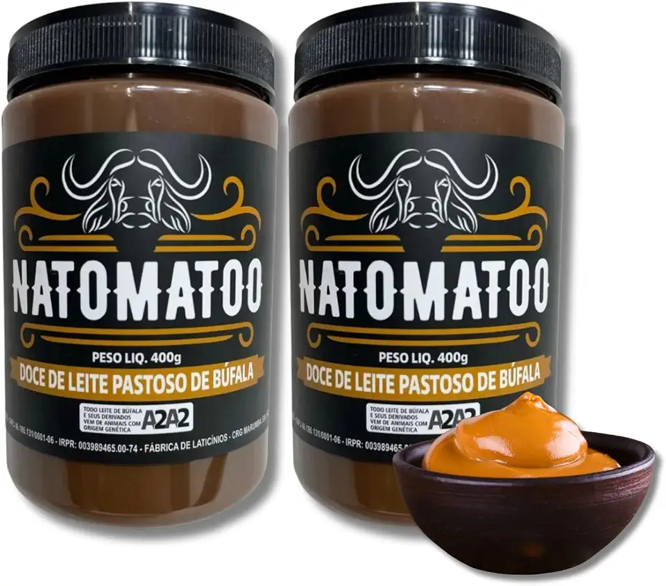 Kit 2x Doce de Leite de Búfala Natomatoo 400g Cremoso, Artesanal e Gourmet