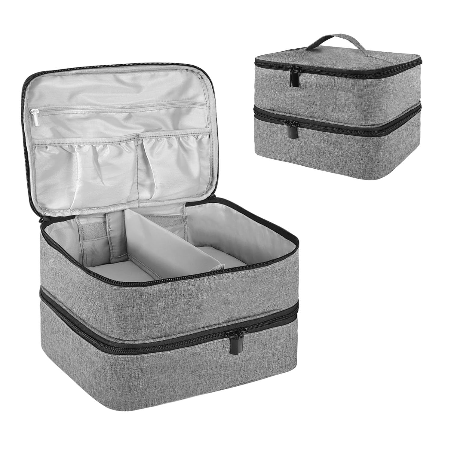 Porta Smalti Organizer, Borsa Porta Smalti può Ospitare 30 Smalto Unghie, Scatola da Viaggio Per Smalti, Valigia per Unghie Professionale Mettere Fornetto Unghie Semipermanente (Grigio)
