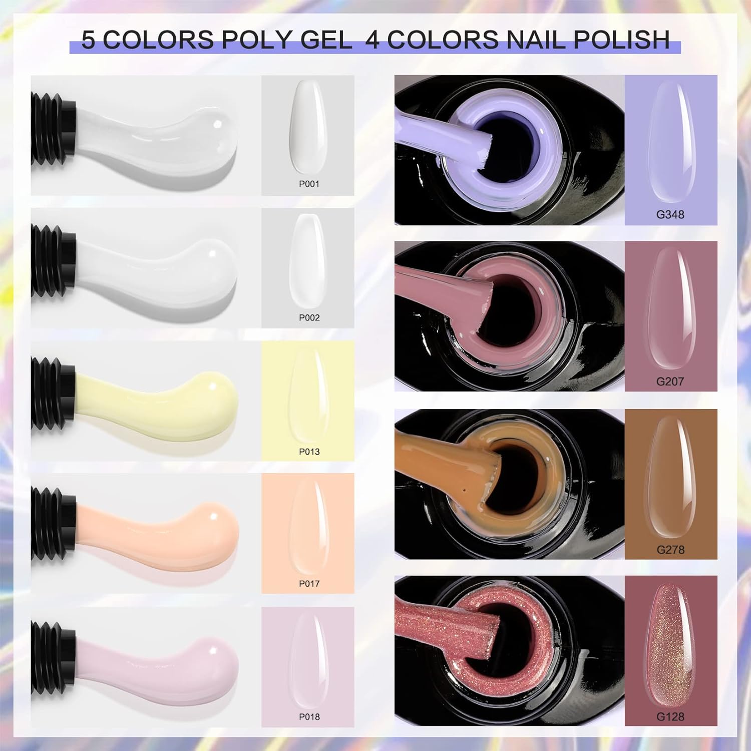 Morovan Poly Gel Nail Kit with Drill and Lamp - Professional Nail Extension Kit for Beginners