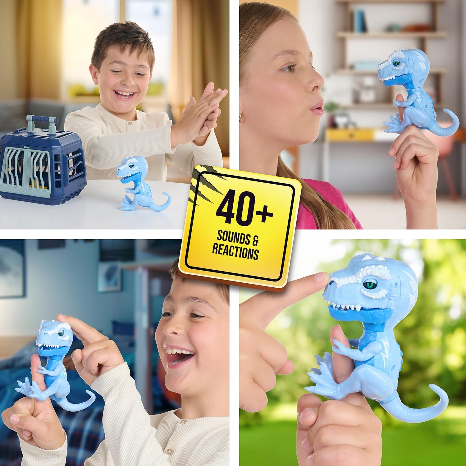 Untamed Jailbreak Playset with 1 Exclusive Interactive T-Rex, Shiver (Light Blue), Dinosaur Cage and Carrying Case (Ages 5+)