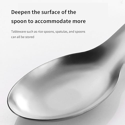 Miniatura 4 de TULTU Soporte de cuchara de acero inoxidable personalizado adecuado para estufa de cocina, tamaño grande, apto para lavavajillas, hermosas cucharas
