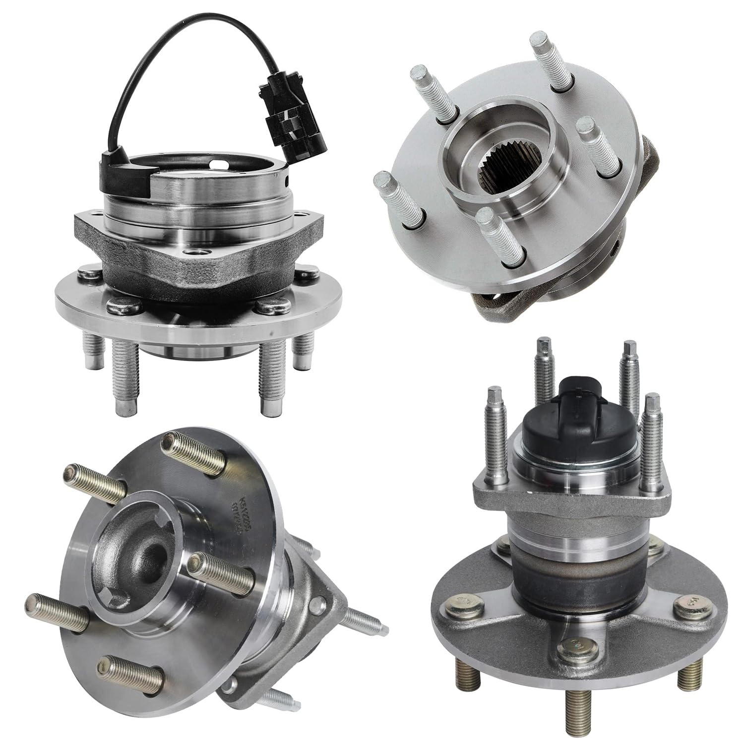 Detroit Axle - 4pc Wheel Bearing Hubs Assembly for 2004-2012 Chevy Malibu