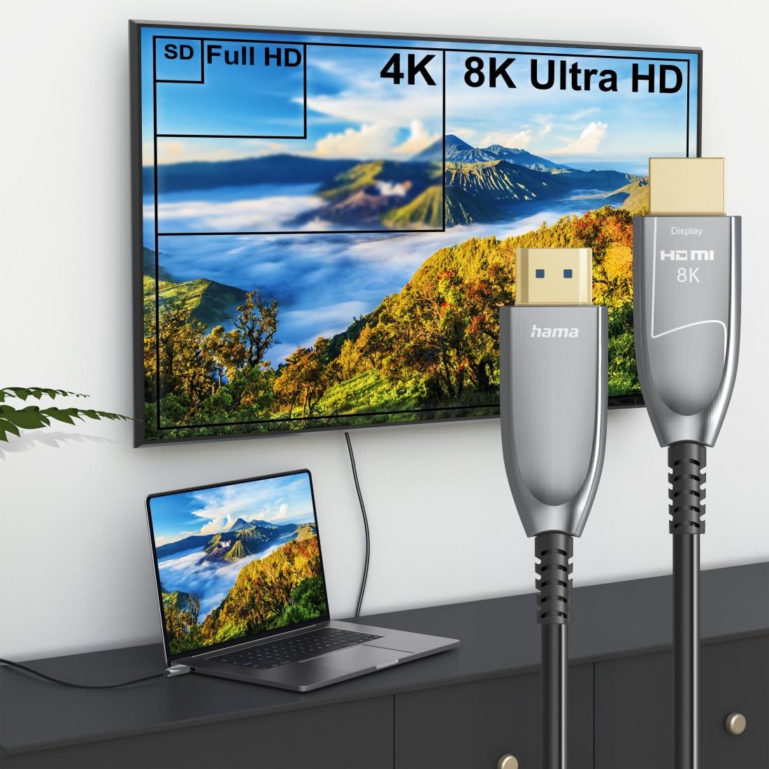 Hama Cavo HDMI™ ad altissima velocità, certificato, spina - spina, 8K, alluminio, 20 m