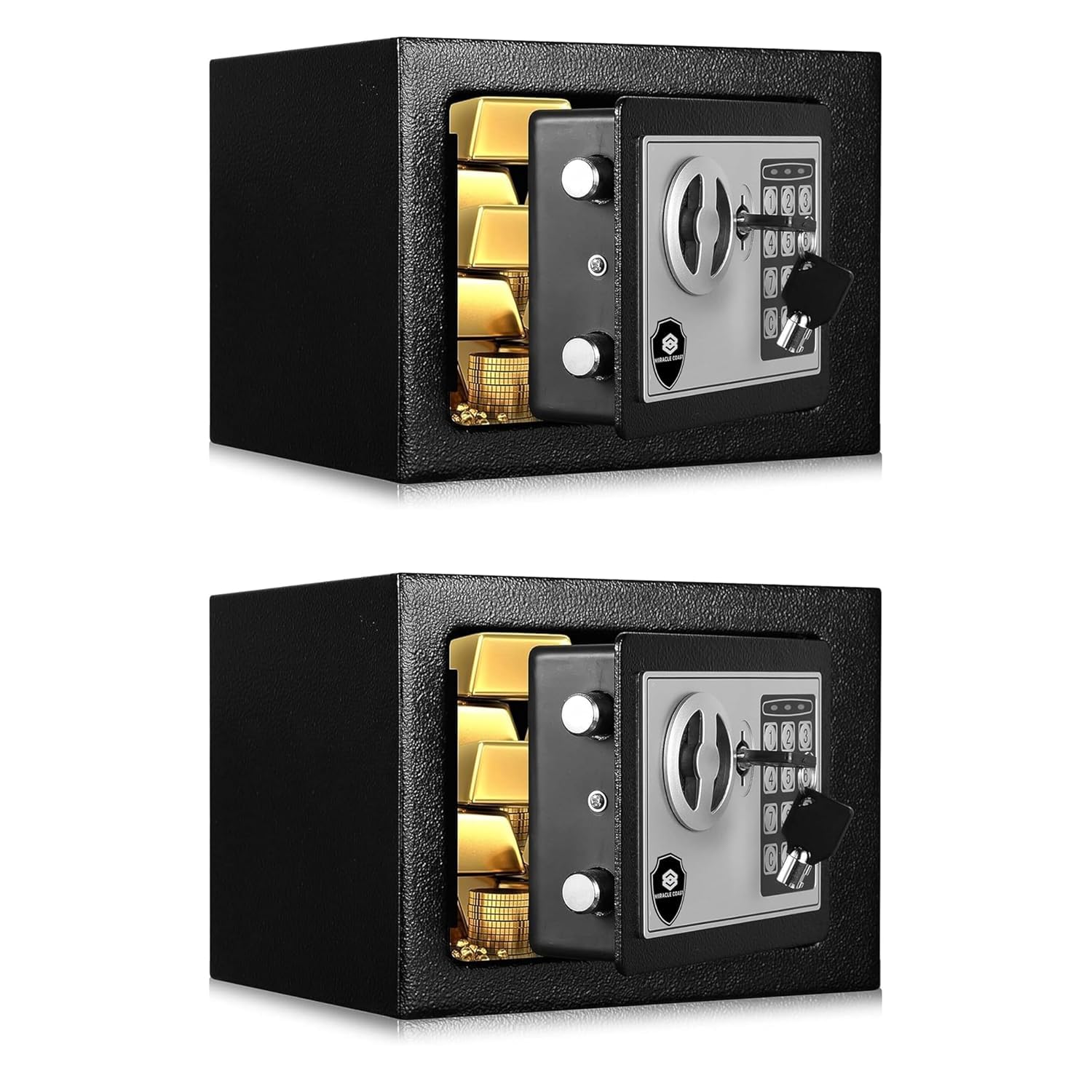 Compact 6L Digital Safe Locker for Home Office Electronic Password Keypad Security Box with Backup Keys Mini Tijori for Cash Jewellery Documents Wardrobe Use Black (PACK OF 2)-image-19