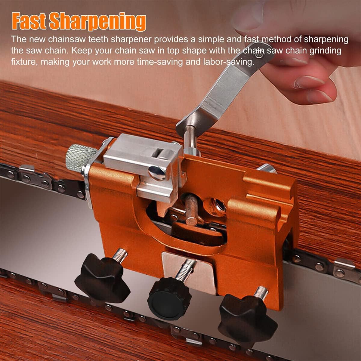 2 Sets Chainsaw Sharpener Jig, Adjustable Handle Chainsaw Chain Sharpening Jig Kit, Portable Manual Chain Saw Sharpener Tool for 12