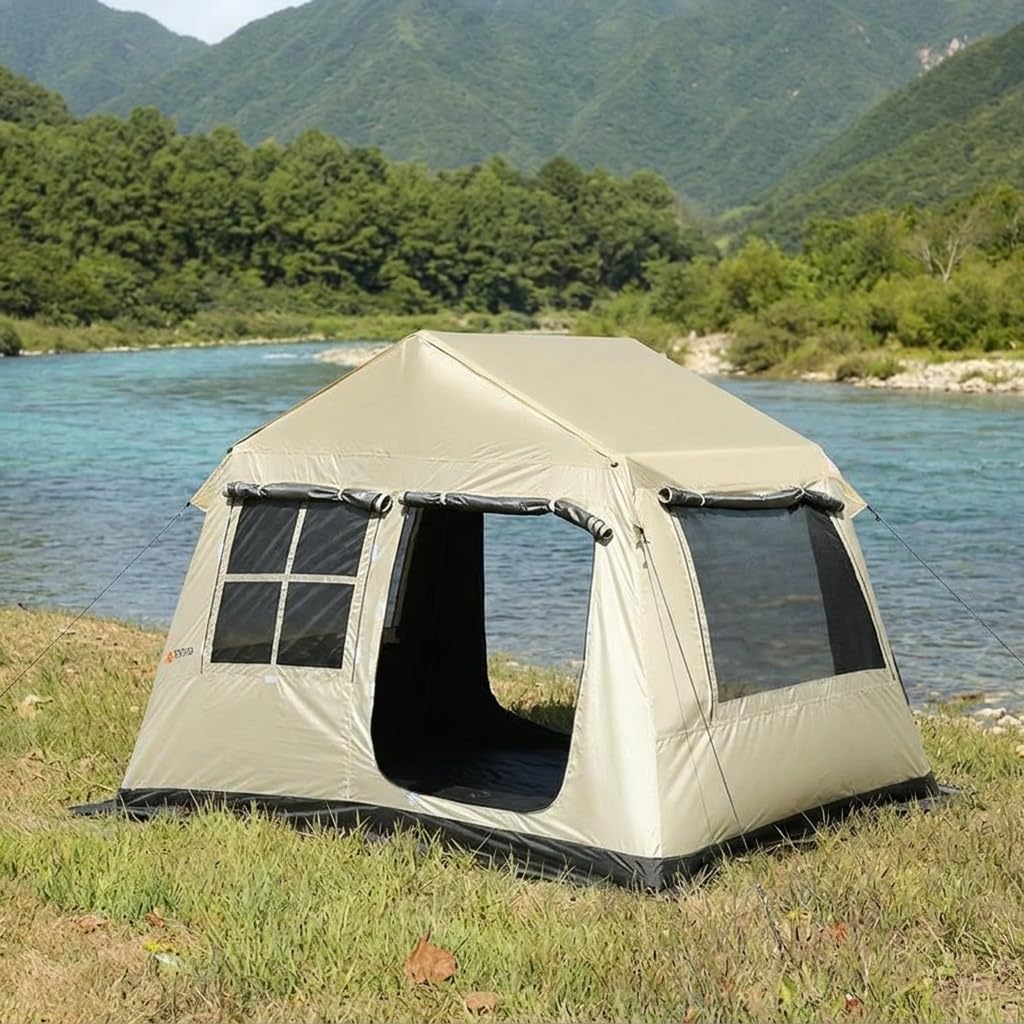 Tenda Campeggio Gonfiabile Automatica per 4-7 Persone, Montaggio Rapido, Impermeabile, con Pompa Elettrica