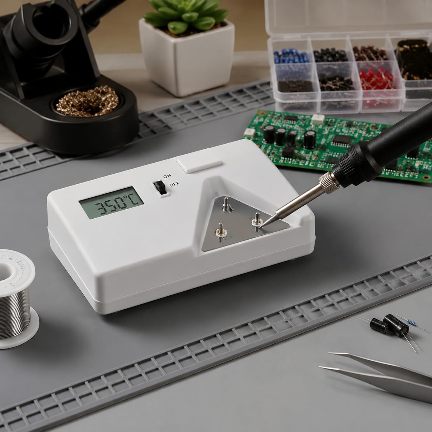 Soldering Iron Temperature Tester – Accurate 0–600°C Digital Thermometer with 10 CA-Type Sensor Probes, ±3°C Precision for Electronics Repair & DIY Projects