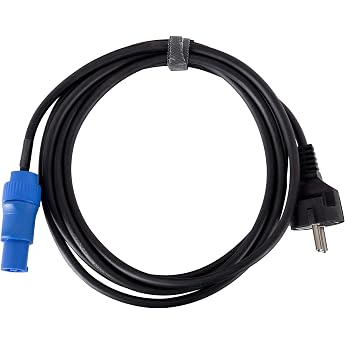 Pronomic Stage EUPP-3 Power Cable Schuko/Powercon Compatible 3 m Length 3 m Cable for power supply for active speakers and headlights Schuko plug Powercon compatible plug