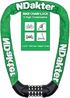 Vista 39 de NDakter Cerradura de cadena para bicicleta, combinación de 5 dígitos, resistente, antirrobo, cerradura de bicicleta de seguridad