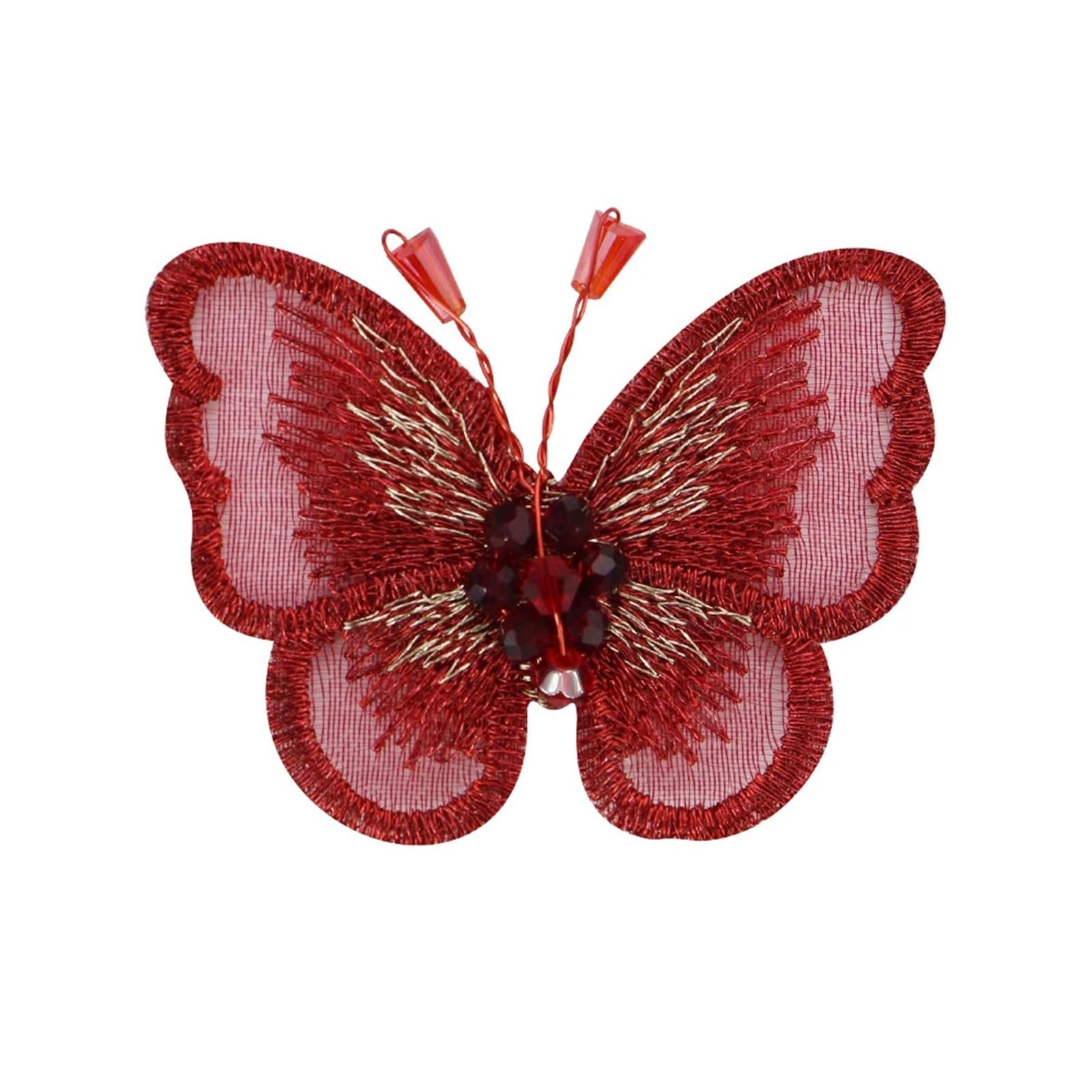 Parches de mariposa Parche de encaje mariposa bordado 30 piezas | Vestido de novia de boda, apliques de cuentas, artesanía de cuentas de costura DIY(Color-10)