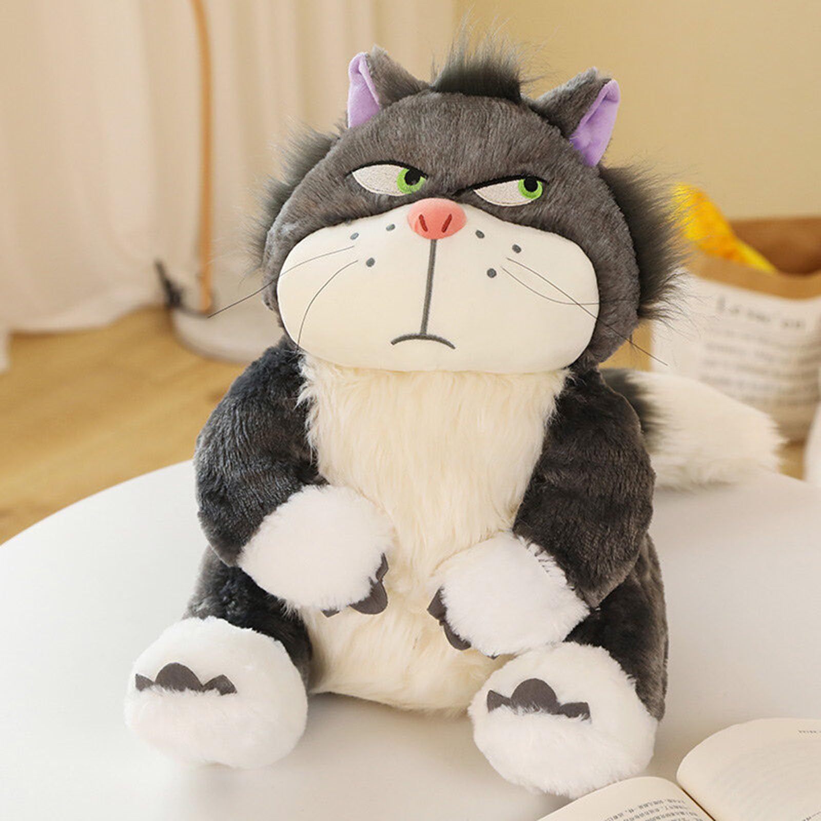 ARMAAN Juguetes de Peluche de Gato Lucifer de Cenicienta, 15-65 cm, Lindo Gato de Peluche, muñeco de Peluche para niñas, Princesas, Peluches Kawaii, Regalo para San Valentín, Navidad,Grey-65cm