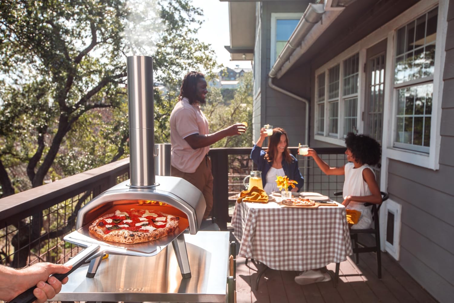 Ooni Medium table modulaire d'extérieur – Chariot de four à pizza de 31 x 23 x 35 In, en acier inoxydable pour grill et barbecue, table d'extérieur