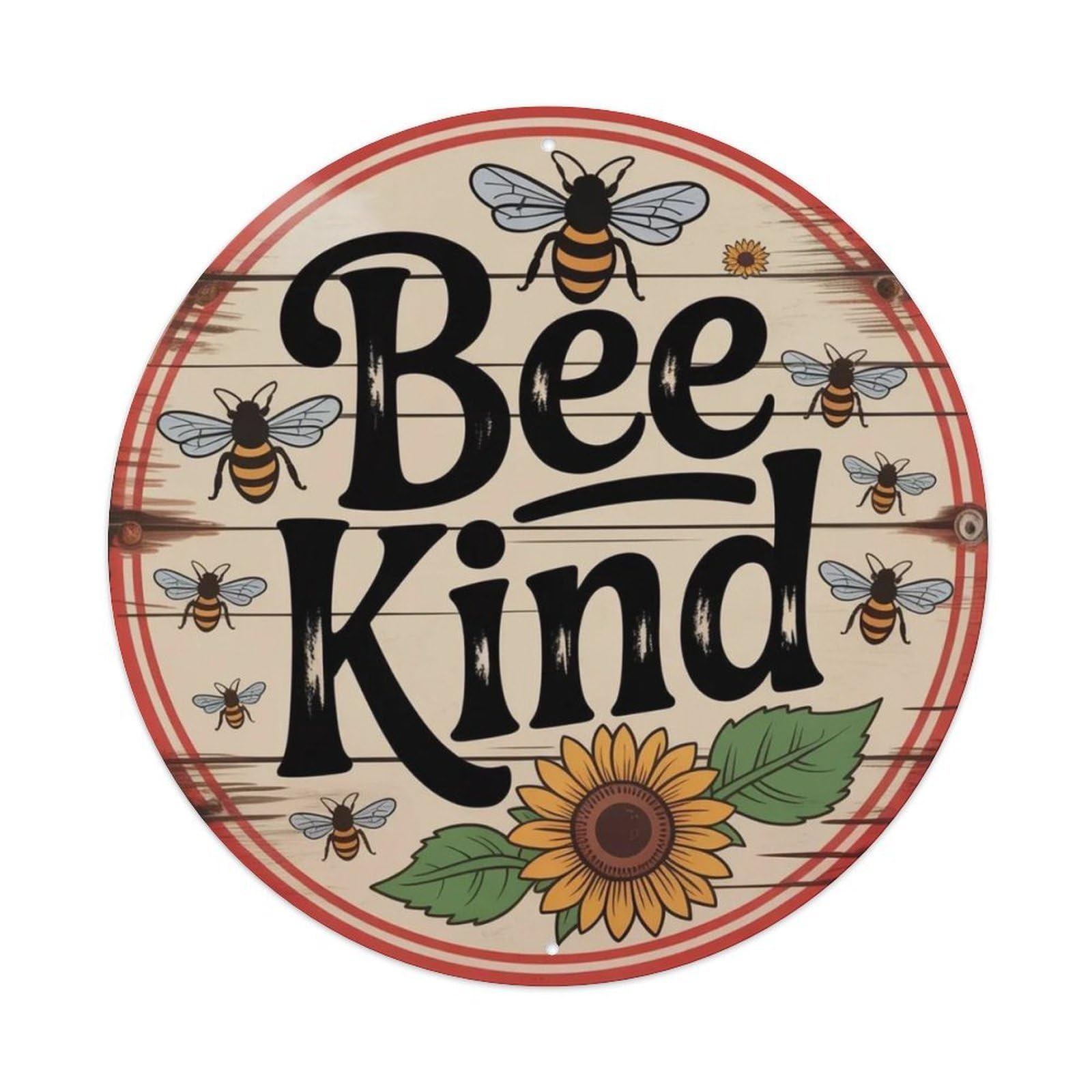 Lvalogy Style Bee Kind Metal Tin Sign Plaque