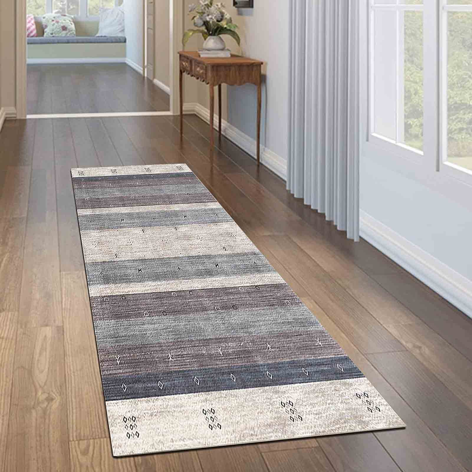 Tapis 60x300cm extra large lavable et antidérapant pour couloir et cuisine